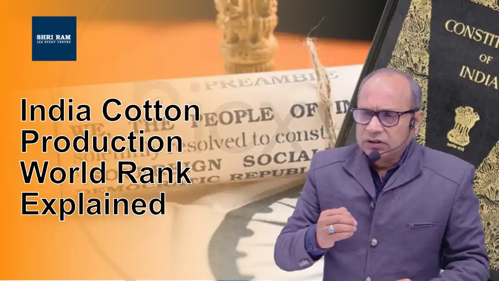 India Cotton Production World Rank Explained - IAS Coaching in Delhi